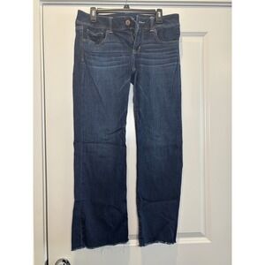 American Eagle Outfitters Slim Boot Jeans Dark Wash Cut Off Hem Size 12